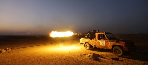 Rebel fighters shoot their weapon towards Syria Democratic Forces (SDF) controlled Tell Rifaat town, northern Aleppo province, Syria October 22, 2016 Rebel fighters shoot their weapon towards Syria Democratic Forces (SDF) controlled Tell Rifaat town, northern Aleppo province, Syria October 22, 2016 - Sputnik International