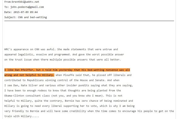 One of the 'Podesta Emails' released by Wikileaks - Sputnik International