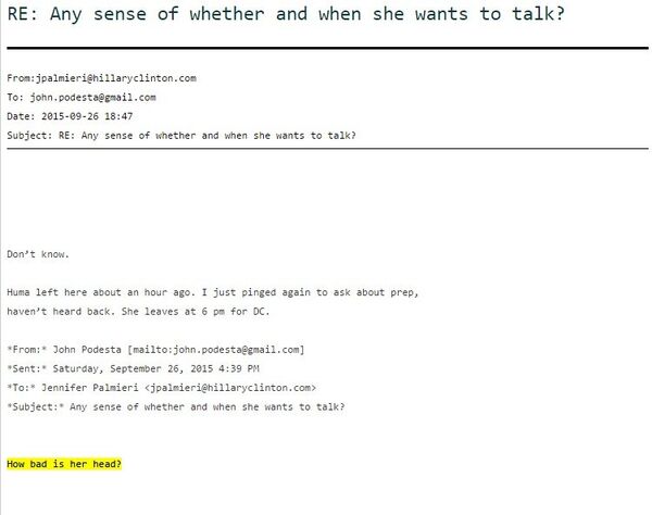 One of the 'Podesta Emails' released by Wikileaks - Sputnik International