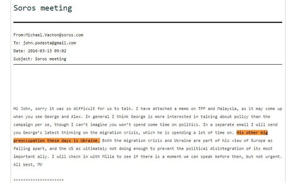 One of the 'Podesta Emails' released by Wikileaks - Sputnik International