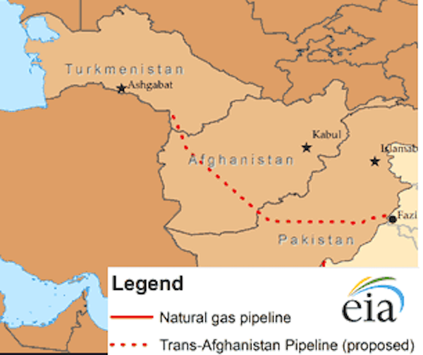 Map of route of Turkmenistan-Afghanistan-Pakistan-India pipeline - Sputnik International
