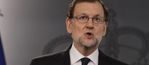 Spanish Prime Minister Mariano Rajoy speaks during a press conference at the Moncloa Palace in Madrid on October 25, 2016 - Sputnik International