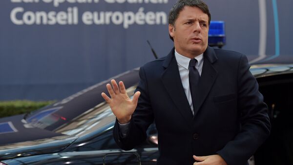 Italy's Prime Minister Matteo Renzi arrives at the EU summit in Brussels, Belgium October 21, 2016. - Sputnik International