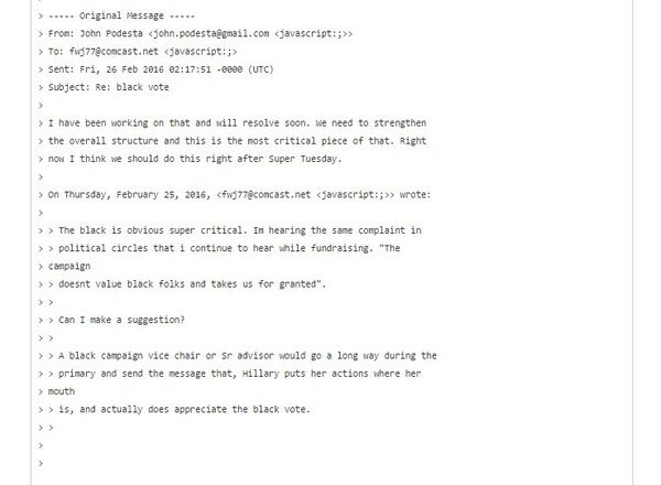 One of the 'Podesta Emails' released by Wikileaks - Sputnik International