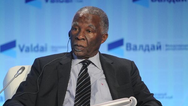 Ex-President of South Africa Thabo Mbeki takes part in the Plenary Session during 13th Annual Meeting of the Valdai Discussion Club in Sochi - Sputnik International