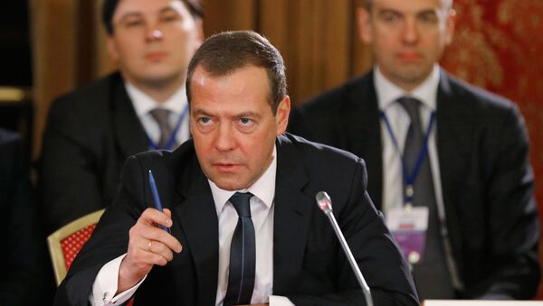 Russian Prime Minister Dmitri Medvedev at an extended session of the Eurasian Intergovernmental Council with the participation of delegations - Sputnik International