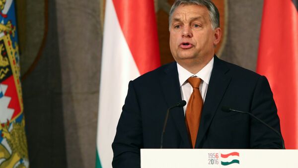 Hungarian Prime Minister Viktor Orban gives a speech during his visit at the Bavarian state parliament in Munich, Germany October 17, 2016. - Sputnik International