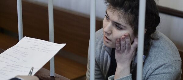 Moscow State University student Varvara Karaulova charged with attempting to join ISIS, at a hearing on her detention extension at the Lefortovsky District Court of Moscow - Sputnik International