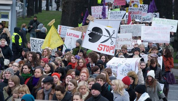 Riga students rally (File) - Sputnik International