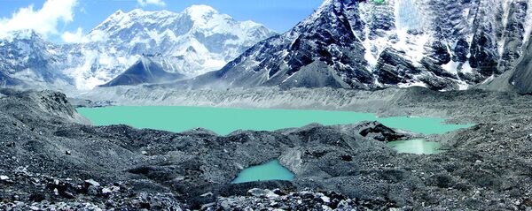 This undated hand out picture shows a view of Lake Imja Tsho in a valley situated south of Everest in Nepal. Himalayan glaciers are retreating fast and could disappear within the next 50 years, experts warned, 04 June 2007, at a conference in Nepal's capital looking at the regional effects of global warming This undated hand out picture shows a view of Lake Imja Tsho in a valley situated south of Everest in Nepal. Himalayan glaciers are retreating fast and could disappear within the next 50 years, experts warned, 04 June 2007, at a conference in Nepal's capital looking at the regional effects of global warming - Sputnik International