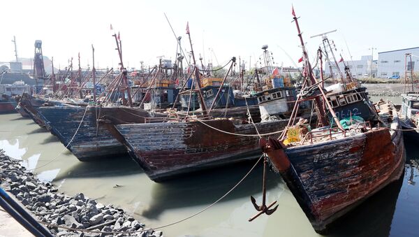 Chinese fishing boats captured by South Korean coast guard are seen at a port in Incheon, South Korea, October 10, 2016 - Sputnik International