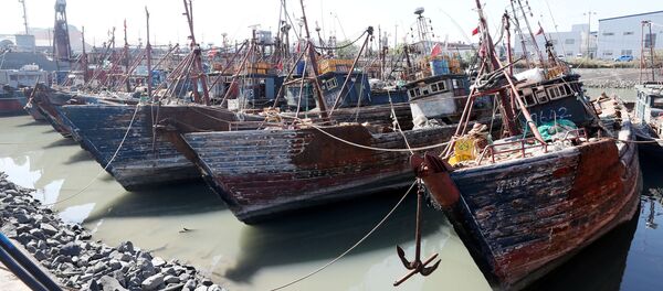 Chinese fishing boats captured by South Korean coast guard are seen at a port in Incheon, South Korea, October 10, 2016 Chinese fishing boats captured by South Korean coast guard are seen at a port in Incheon, South Korea, October 10, 2016 - Sputnik International