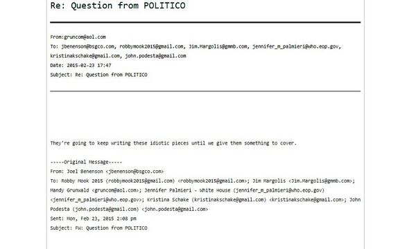 One of the 'Podesta Emails' released by WikiLeaks One of the 'Podesta Emails' released by WikiLeaks - Sputnik International