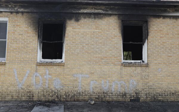 Hopewell Missionary Baptist Church Greenville, Mississippi burned and vandalized with pro-Trump message Hopewell Missionary Baptist Church Greenville, Mississippi burned and vandalized with pro-Trump message - Sputnik International