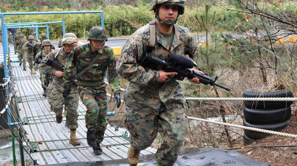 US and South Korean marines carrying out drills. File photo. - Sputnik International