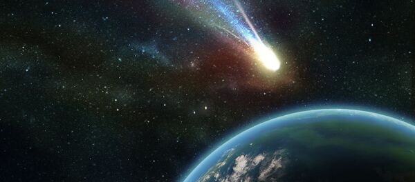 Earth in space with a flying asteroid - Sputnik International