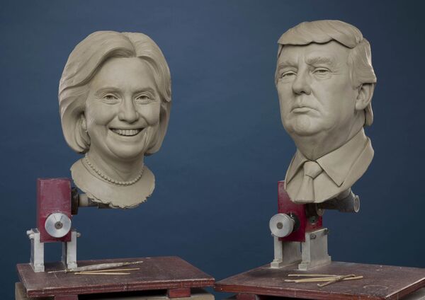 Clay sculptures of Republican and Democratic Presidential Candidates, Donald Trump and Hillary Clinton Clay sculptures of Republican and Democratic Presidential Candidates, Donald Trump and Hillary Clinton - Sputnik International