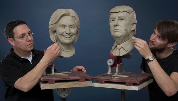 Sculptures of US presidential candidates at Madame Tussauds London Sculptures of US presidential candidates at Madame Tussauds London - Sputnik International