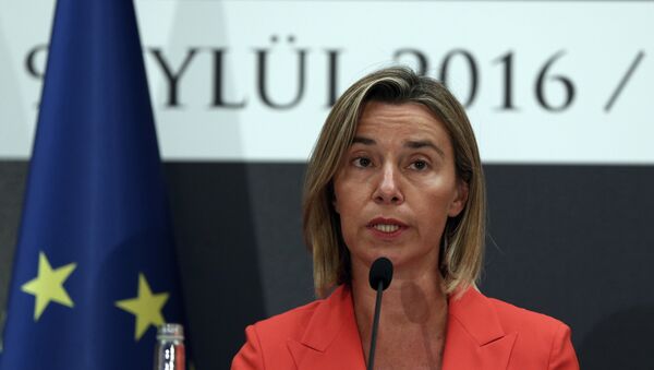 European Union's Foreign Policy Chief Federica Mogherini speaks to the media at a news conference after talks with Turkish officials in Ankara (File) - Sputnik International