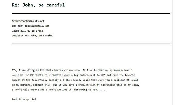 One of the 'Podesta Emails' released by WikiLeaks - Sputnik International