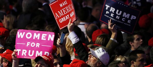Supporters celebrate as returns come in for Republican U.S. presidential nominee Donald Trump during an election night rally in Manhattan, New York, U.S., November 8, 2016 Supporters celebrate as returns come in for Republican U.S. presidential nominee Donald Trump during an election night rally in Manhattan, New York, U.S., November 8, 2016 - Sputnik International