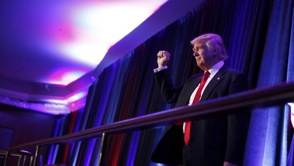 Republican U.S. presidential nominee Donald Trump arrives to address supporters at his election night rally in Manhattan, New York, U.S., November 9, 2016 - Sputnik International