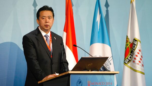 People's Republic of China Vice Minister and Ministry of Public Security, Meng Hongwei, delivers his speech to Interpol members during the 83rd Interpol General Assembly (File) - Sputnik International