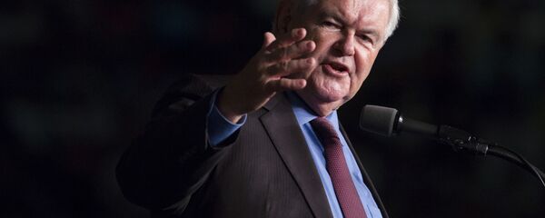 In this file photo taken Sept. 19, 2016, former House Speaker Newt Gingrich introduces Republican presidential candidate Donald Trump during a campaign rally in Ft. Myers, Fla In this file photo taken Sept. 19, 2016, former House Speaker Newt Gingrich introduces Republican presidential candidate Donald Trump during a campaign rally in Ft. Myers, Fla - Sputnik International