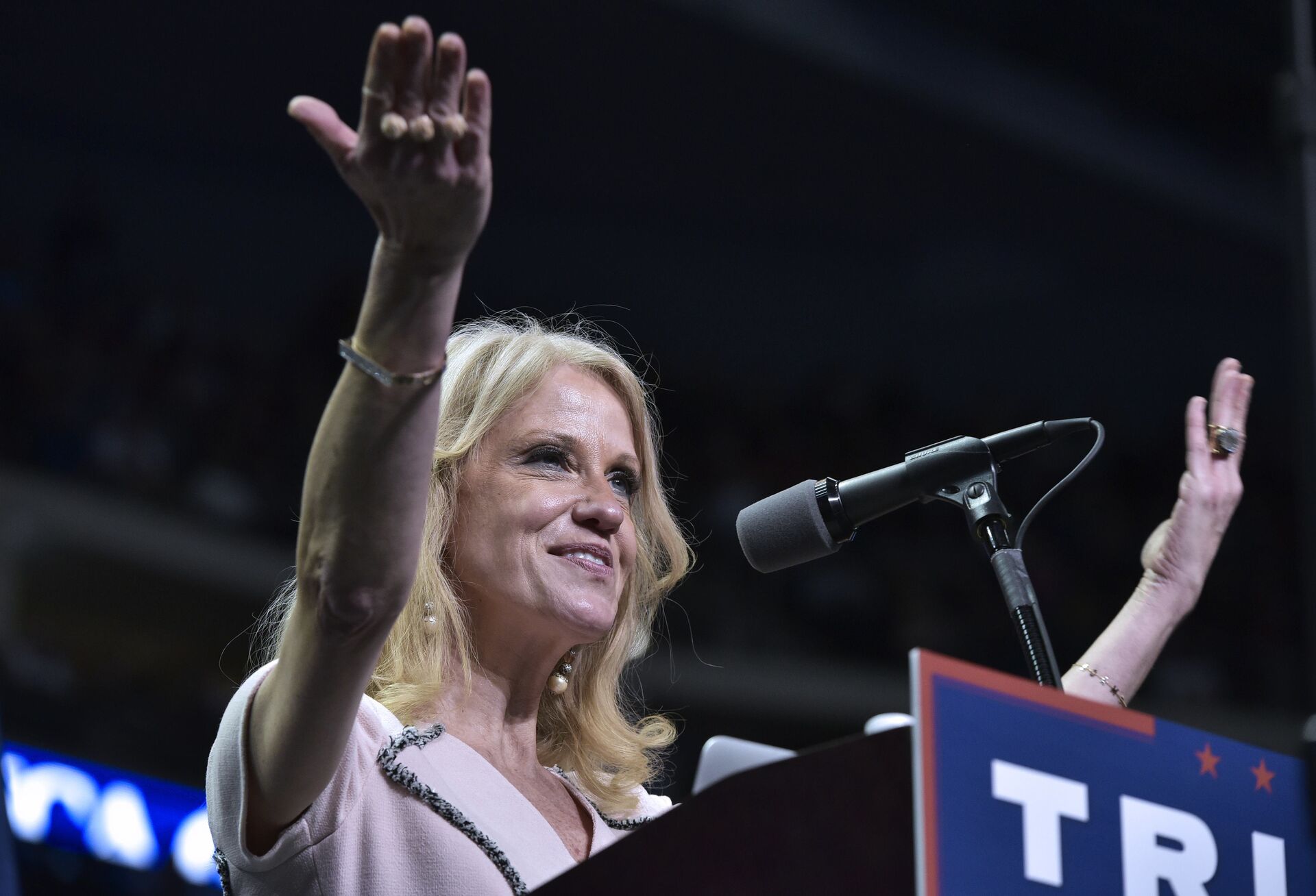 Trump campaign manager Kellyanne Conway speaks at a rally for Republican presidential nominee Donald Trump at the Giant Center in Hershey, Pennsylvania on November 4, 2016 - Sputnik International, 1920, 23.05.2022