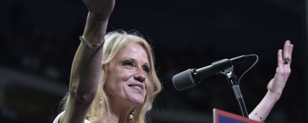 Trump campaign manager Kellyanne Conway speaks at a rally for Republican presidential nominee Donald Trump at the Giant Center in Hershey, Pennsylvania on November 4, 2016 Trump campaign manager Kellyanne Conway speaks at a rally for Republican presidential nominee Donald Trump at the Giant Center in Hershey, Pennsylvania on November 4, 2016 - Sputnik International