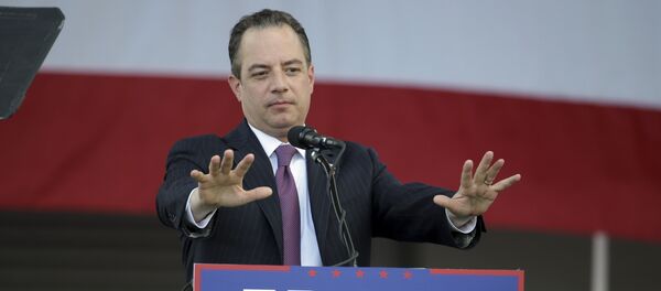 Reince Priebus, chairman of the Republican National Committee, speaks at a campaign rally for presidential candidate DonaldTrump at Bayfront Park Amphitheater, Wednesday, Nov. 2, 2016, in Miami Reince Priebus, chairman of the Republican National Committee, speaks at a campaign rally for presidential candidate DonaldTrump at Bayfront Park Amphitheater, Wednesday, Nov. 2, 2016, in Miami - Sputnik International