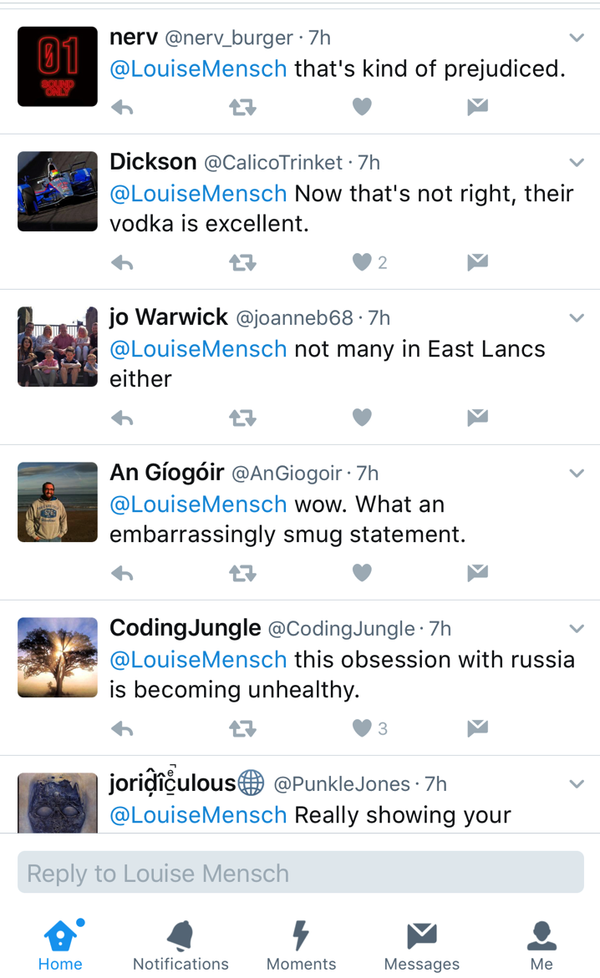 Users reply to a tweet by former British Conservative MP Louise Mensch Users reply to a tweet by former British Conservative MP Louise Mensch - Sputnik International