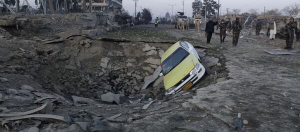 Afghan security forces and NATO troops arrive at the site of explosion near the German consulate office in Mazar-i-Sharif, Afghanistan November 11, 2016 Afghan security forces and NATO troops arrive at the site of explosion near the German consulate office in Mazar-i-Sharif, Afghanistan November 11, 2016 - Sputnik International