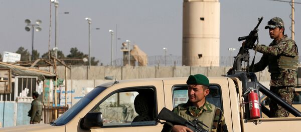 (File) Afghan National Army (ANA) soldiers keep watch outside the Bagram Airfield entrance gate, after an explosion at the NATO air base, north of Kabul, Afghanistan November 12, 2016. (File) Afghan National Army (ANA) soldiers keep watch outside the Bagram Airfield entrance gate, after an explosion at the NATO air base, north of Kabul, Afghanistan November 12, 2016. - Sputnik International