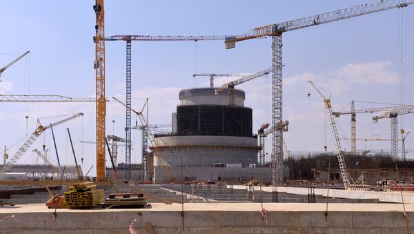 Construction of a reactor unit of the first Belarusian nuclear power plant (NPP) in the Grodno Region. - Sputnik International