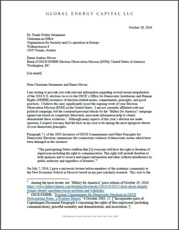 A complaint by Trump's former advisor Carter Page over violations of election norms by Clinton and her team - Sputnik International