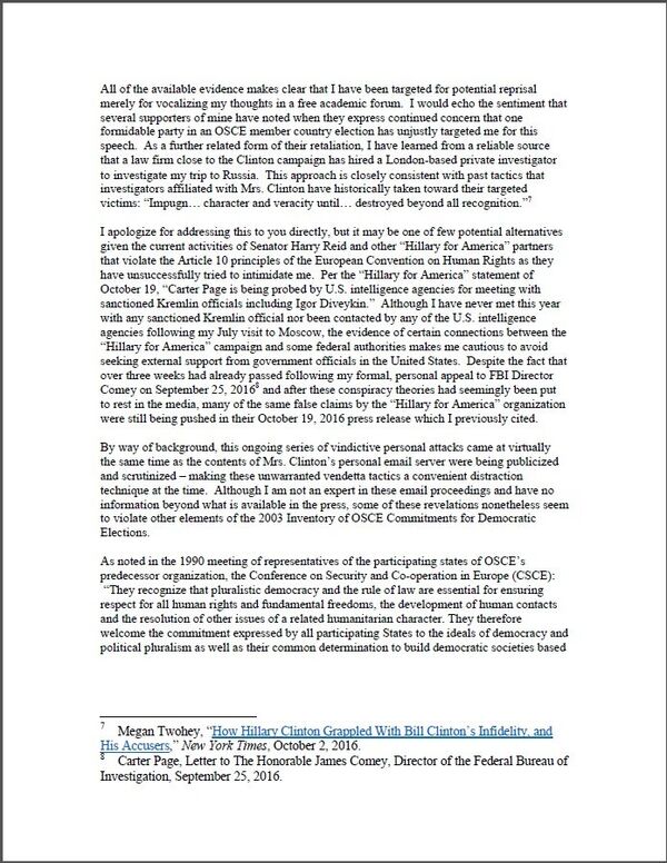 A complaint by Trump's former advisor Carter Page over violations of election norms by Clinton and her team - Sputnik International