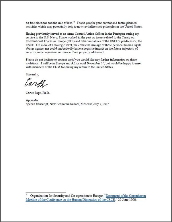 A complaint by Trump's former advisor Carter Page over violations of election norms by Clinton and her team - Sputnik International