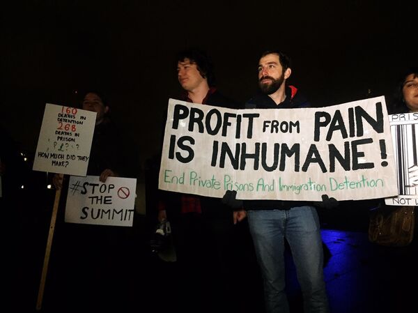 Protest against UK security industry summit, London - Sputnik International