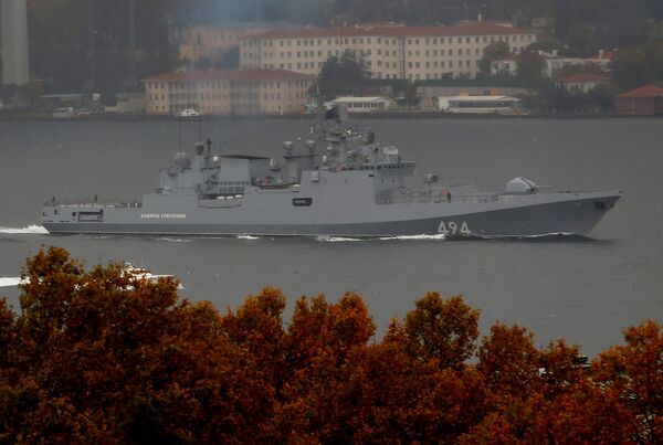 The Russian Navy's frigate Admiral Grigorovich sails in the Bosphorus on its way to the Mediterranean Sea, in Istanbul, Turkey, November 4, 2016 The Russian Navy's frigate Admiral Grigorovich sails in the Bosphorus on its way to the Mediterranean Sea, in Istanbul, Turkey, November 4, 2016 - Sputnik International