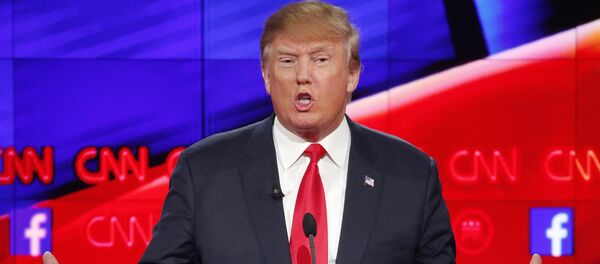 In this Dec. 15, 2015 file photo, Donald Trump makes a point during the CNN Republican presidential debate at the Venetian Hotel & Casino in Las Vegas In this Dec. 15, 2015 file photo, Donald Trump makes a point during the CNN Republican presidential debate at the Venetian Hotel & Casino in Las Vegas - Sputnik International
