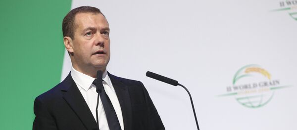 November 18, 2016. Russian Prime Minister Dmitry Medvedev speaks at the 2nd World Grain Forum in Sochi - Sputnik International