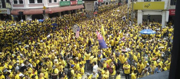 Protesters occupy a street during a rally in downtown Kuala Lumpur, Malaysia, Saturday, Nov. 19, 2016 Protesters occupy a street during a rally in downtown Kuala Lumpur, Malaysia, Saturday, Nov. 19, 2016 - Sputnik International