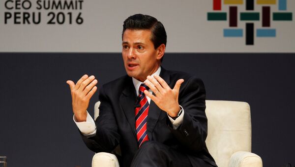 Mexico's President Enrique Pena Nieto attends a meeting at the APEC (Asia-Pacific Economic Cooperation) Ceo Summit in Lima, Peru, November 19, 2016 - Sputnik International