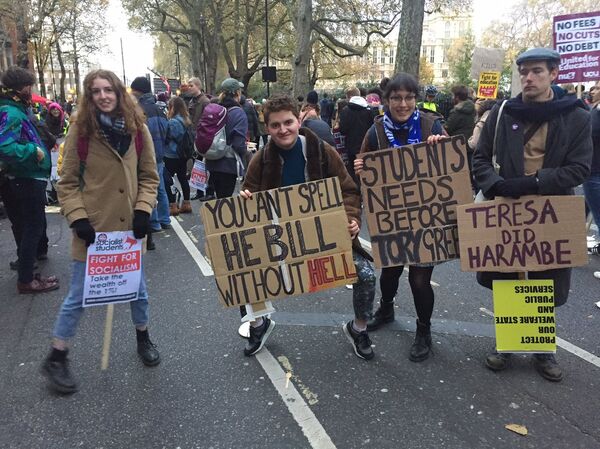 Crowds gathered at the #Nov19 Protest Demo outside Parliament Square in London Crowds gathered at the #Nov19 Protest Demo outside Parliament Square in London - Sputnik International