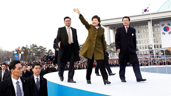 South Korea's new President Park Geun-hye (C) leaves after her inauguration at the parliament in Seoul, South Korea February 25, 2013. - Sputnik International