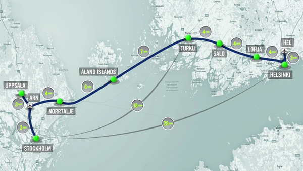 Hyperloop One has formed a partnership with FS Links Ab, to study a potential hyperloop route linking Helsinki and Stockholm the capital cities of Finland and Sweden, routing via the Åland Islands which lie between the two countries in the Baltic Sea. - Sputnik International