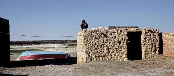 Iranian boys sit on the roof of a mud-house in Adimi village in Hamoon wetland near the Zabol town in southeastern province of Sistan-Baluchistan bordering Afghanistan on February 2, 2015. Iranian boys sit on the roof of a mud-house in Adimi village in Hamoon wetland near the Zabol town in southeastern province of Sistan-Baluchistan bordering Afghanistan on February 2, 2015. - Sputnik International