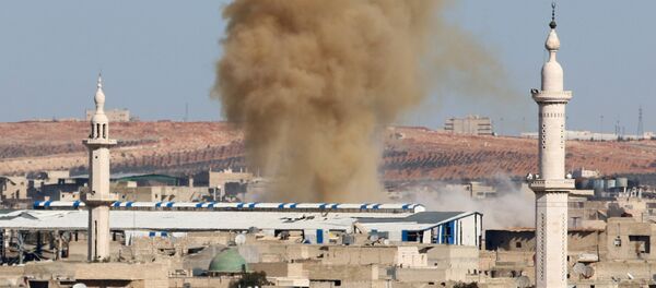Smoke rises from a rebel held neighbourhood of Aleppo, Syria November 17, 2016 Smoke rises from a rebel held neighbourhood of Aleppo, Syria November 17, 2016 - Sputnik International