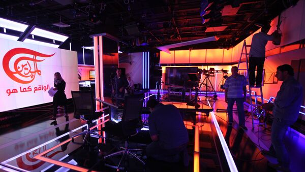 A general view of the newsroom of Al-Mayadeen, a new pan Arab satellite TV station which is launching broadcasts from Beirut, Lebanon (File) - Sputnik International